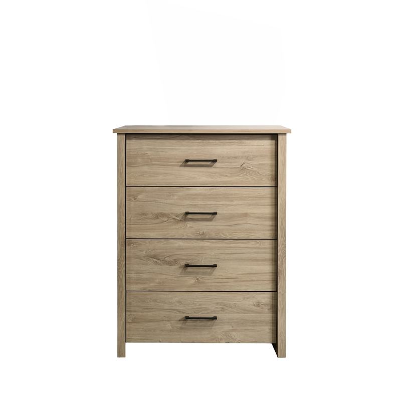 Celeste 3 pc Light Oak Engineered Wood Dresser Chest Nighstand Bedroom Set