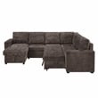 Esmeralda 122-inch Chocolate Chenille Modular Sleeper Sectional Sofa