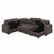 Esmeralda 122-inch Chocolate Chenille Modular Sleeper Sectional Sofa