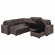 Esmeralda 122-inch Chocolate Chenille Modular Sleeper Sectional Sofa