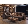 Esmeralda 122-inch Chocolate Chenille Modular Sleeper Sectional Sofa