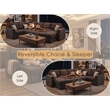 Esmeralda 122-inch Chocolate Chenille Modular Sleeper Sectional Sofa