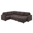 Esmeralda 122-inch Chocolate Chenille Modular Sleeper Sectional Sofa