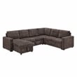 Esmeralda 122-inch Chocolate Chenille Modular Sleeper Sectional Sofa