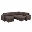 Esmeralda 122-inch Chocolate Chenille Modular Sleeper Sectional Sofa