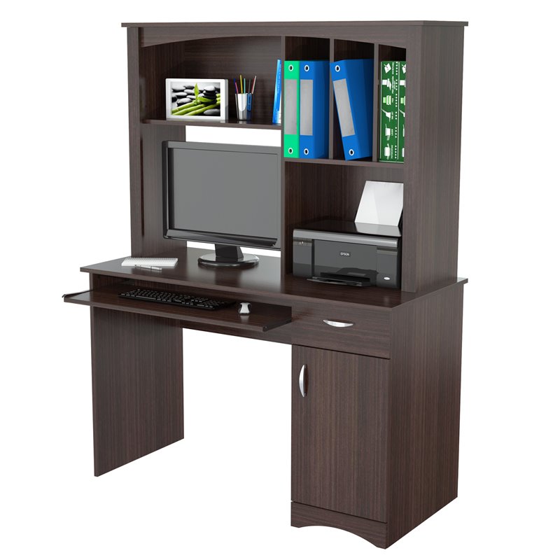Inval Bandya Espresso Computer Desk with Hutch CC7301
