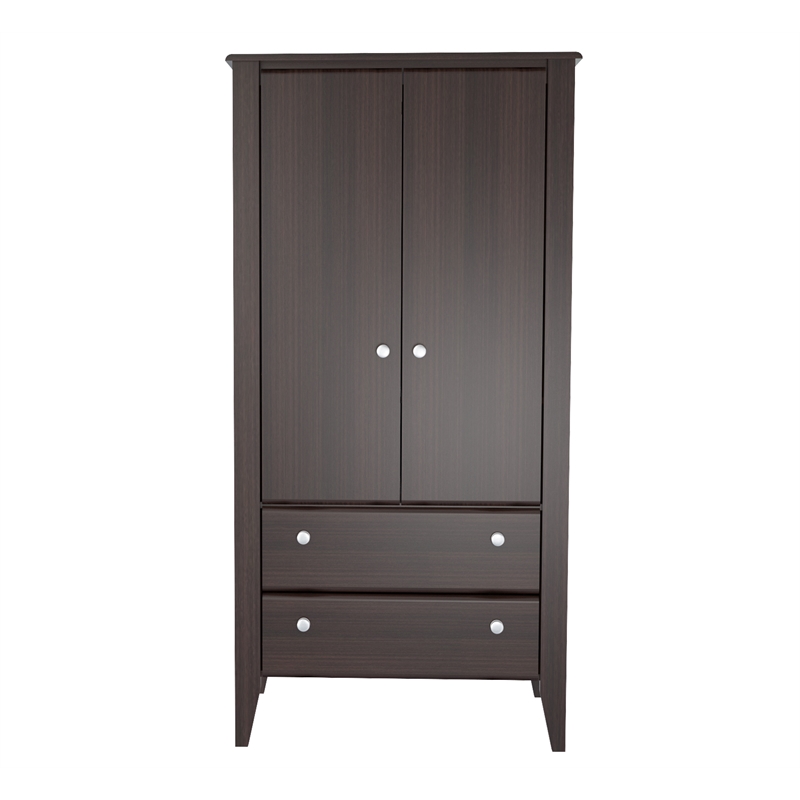 Inval America Two Door 2 Drawer Wardrobe Armoire in Espresso AM17723
