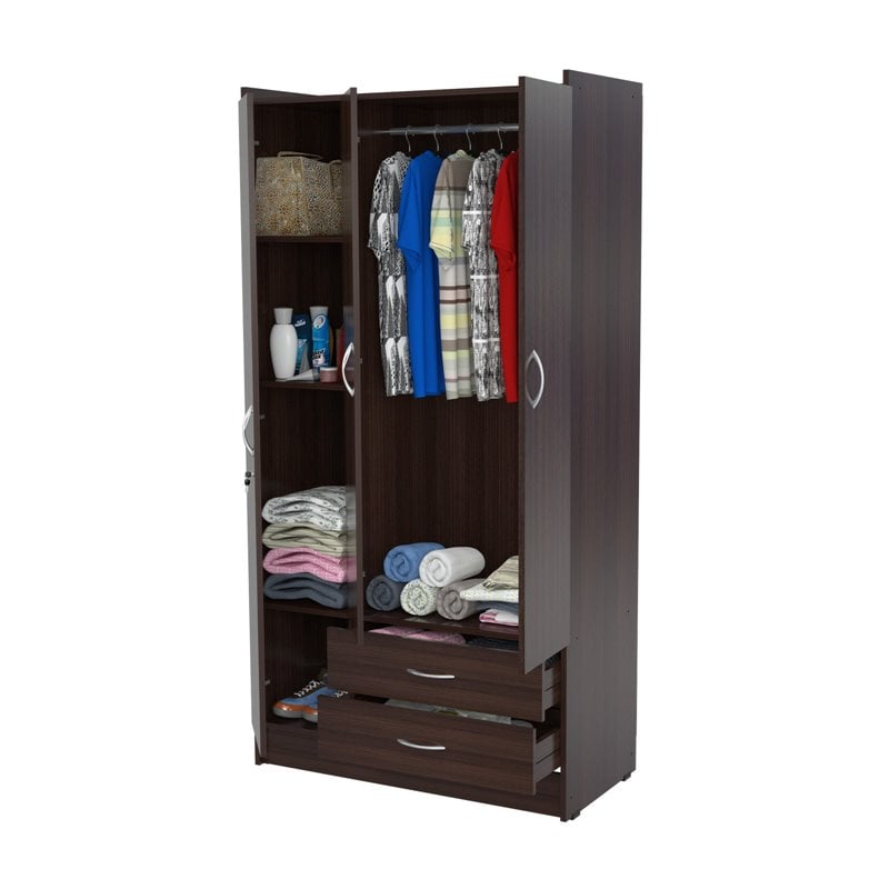 Inval Three Door Espresso Wardrobe Armoire Am B223