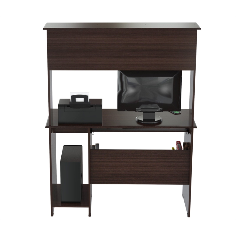 Inval America Espresso Computer Desk with Hutch