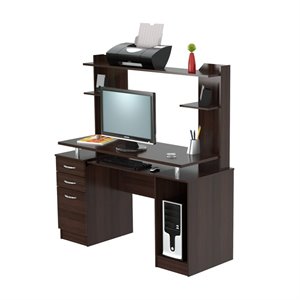 inval espresso computer desk with hutch