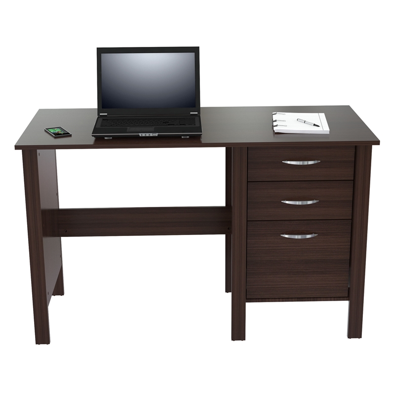 Inval America Espresso Writing Desk with Three Drawers