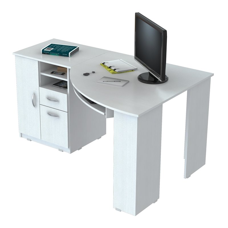 Inval Laura Washed Oak Corner Computer Desk Cymax Business