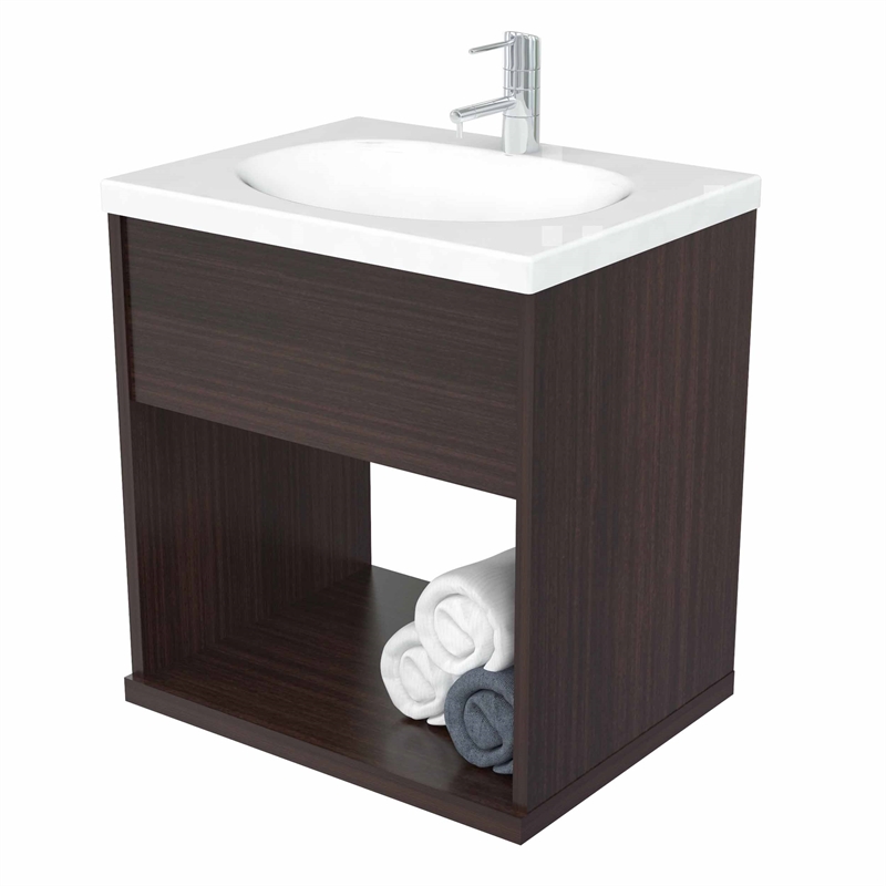 Inval Modern Espresso Bathroom Vanity, Sink Bowl Vanity