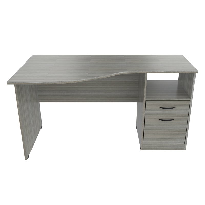 Inval Curved Top Writing Desk In Smoke Oak Es 12903