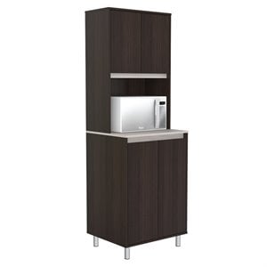 inval ambrossia breakroom 4 door pantry in espresso and grey engineered wood