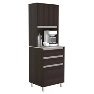 inval ambrossia breakroom pantry in espresso and gray engineered wood