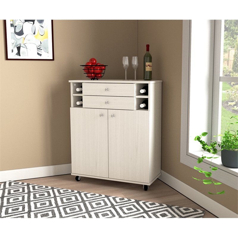 Inval Engineered Wood Buffet Corner Storage Cabinet with 2 Drawers in ...