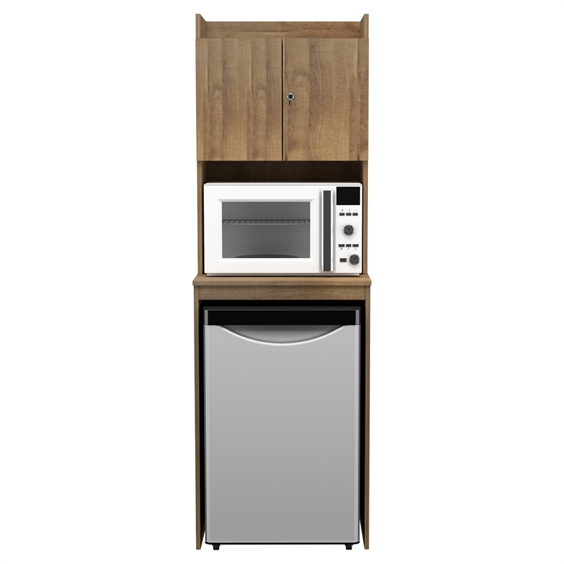 Inval Engineered Wood Mini Refrigerator/Microwave Storage in