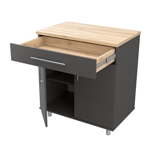 inval kratos 1-drawer engineered wood garage storage cabinet in dark gray