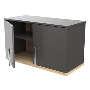 inval kratos engineered wood 2-door garage storage cabinet in dark gray