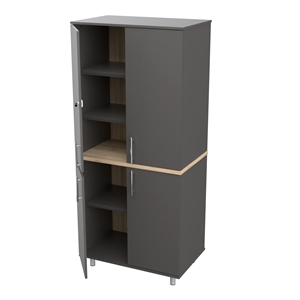 inval america kratos 4-door engineered wood storage cabinet in dark gray