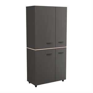 inval america kratos 12-shelf garage storage cabinet in dark gray and maple