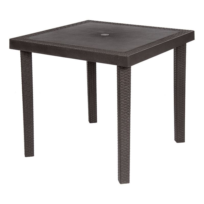 Inval Infinity Outdoor Resin Dining Table in Espresso Cymax Business