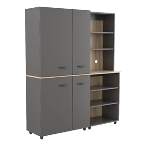 inval proforte 2-piece 18-shelf garage cabinet set in dark gray and maple