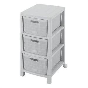 inval america rimax 3-drawer resin storage cabinet with front legs in gray