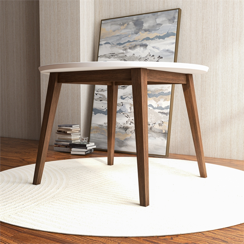 Candida Modern Style Solid Wood Walnut/White Top 43.3