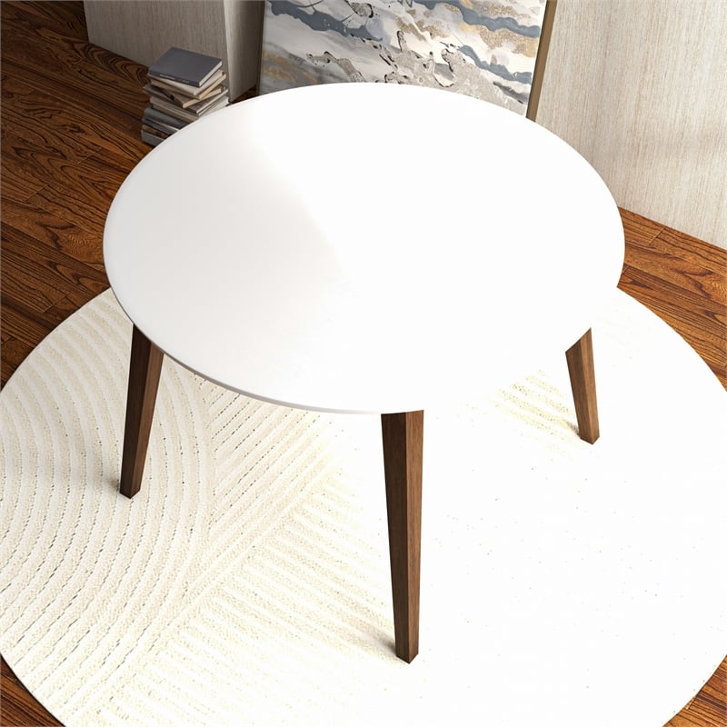 Candida Modern Style Solid Wood Walnut/White Top 43.3
