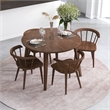 Elora Mid-Century Dining Set Solid Wood Table and Chairs in Brown