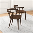 Riley Mid-Century Modern Solid Wood Dining Chair in Brown (Set of 2)