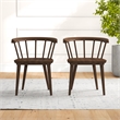 Riley Mid-Century Modern Solid Wood Dining Chair in Brown (Set of 2)