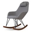 Jayce Mid Century Modern Glider Fabric Rocking Chair for Nursery in Gray