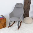 Jayce Mid Century Modern Glider Fabric Rocking Chair for Nursery in Gray