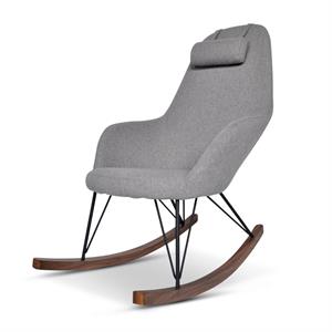 jayce mid-century modern tight back fabric rocking chair