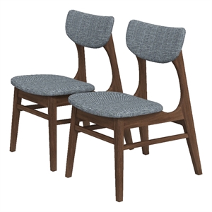 ryan mid-century modern dark grayfabric dining chair (set of 2)