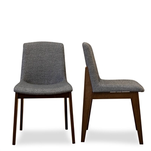 levi mid-century modern polyester blend dining chair (set of 2)