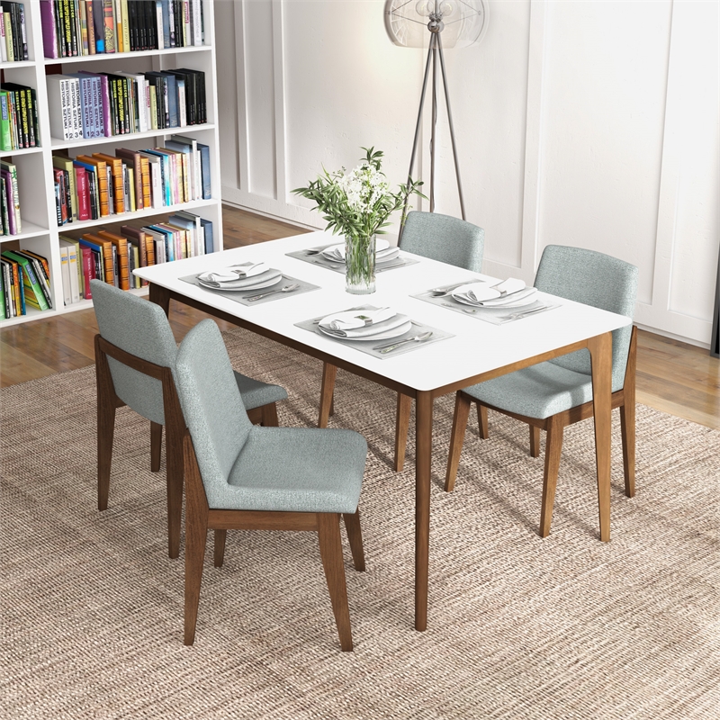 Ashcroft Levi Fabric Upholstered Dining Chair in Light Gray (Set of 2)