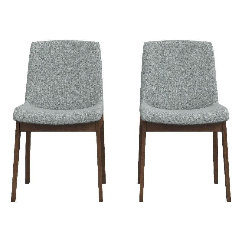 Ashcroft Levi Fabric Upholstered Dining Chair in Light Gray (Set of 2)