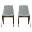 Ashcroft Levi Fabric Upholstered Dining Chair in Light Gray (Set of 2)