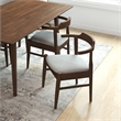 Kathy Mid-Century Modern Gray Fabric Dining Chair (Set of 2)