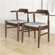 Kathy Mid-Century Modern Gray Fabric Dining Chair (Set of 2)