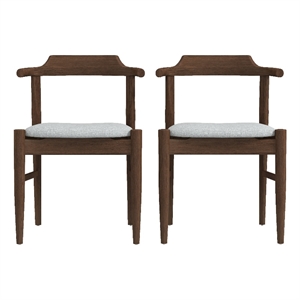 Kathy Mid-Century Modern Gray Fabric Dining Chair (Set of 2)