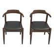 Latham Mid-Century Modern Black Faux Leather Dining Chair (Set of 2)