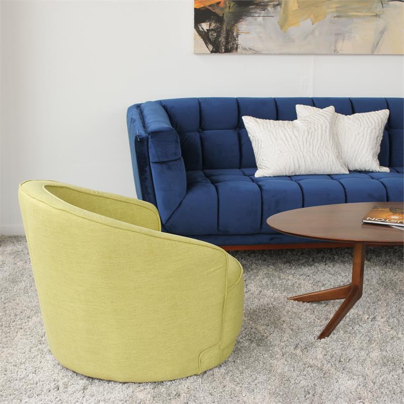 Mid Century Modern Jackson Green Swivel Chair Ash4852