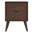 Edie Mid Century Modern Walnut Nightstand Bed Side Tables with 2 Drawers