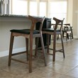 Crotone Mid-Century Modern Square Faux Leather Counter Stool in Black