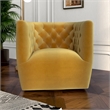 Rose Mid Century Modern Comfy Dark Yellow Velvet Swivel Accent Chair